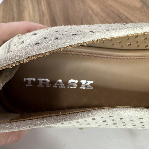 Trask Shoe Womens 9.5 M Paige Espadrilled Jute Metallic Suede Perforated Shimmer - Picture 10 of 12